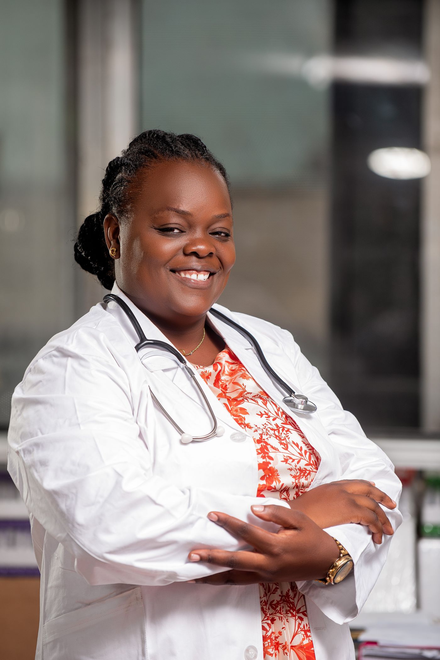 Smiling doctor with a stethoscope